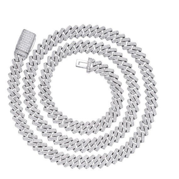 Sterling Silver Miami Cuban Bracelet - 3.84CT VVS-D Moissanite, 8MM