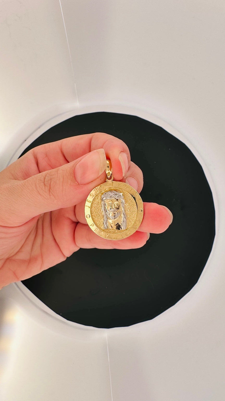 14K Jesus Piece Pendant  - 1