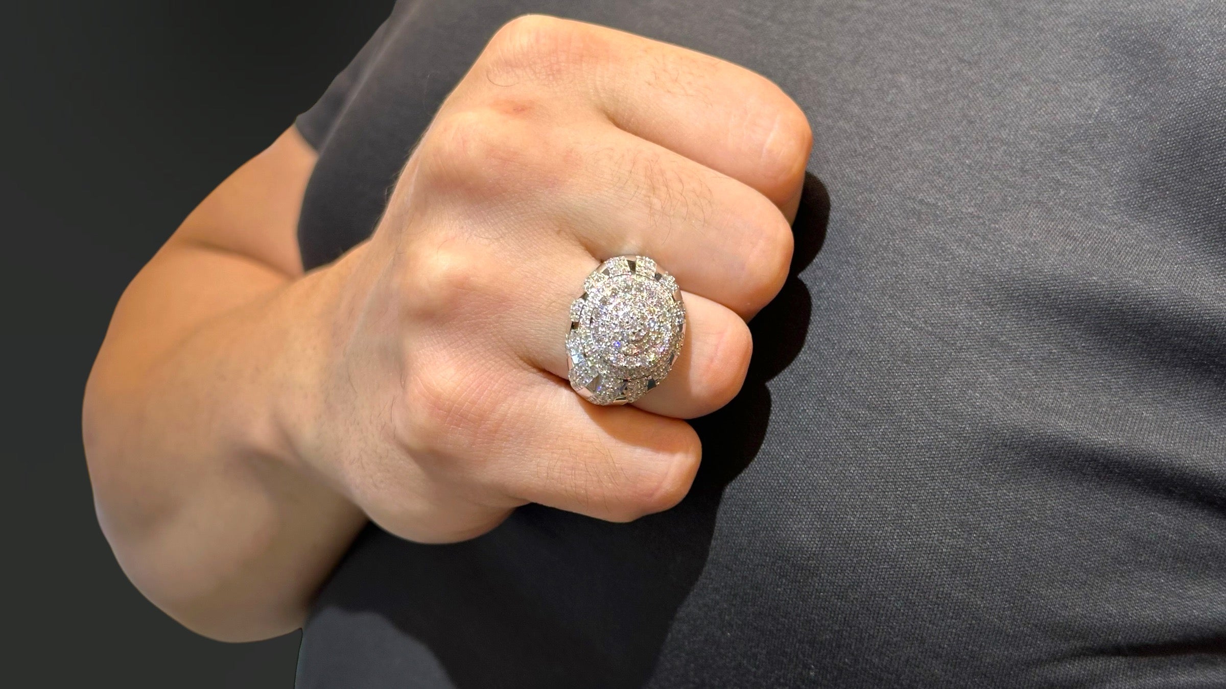 925 Sterling Silver VVS Moissanite, King Ring