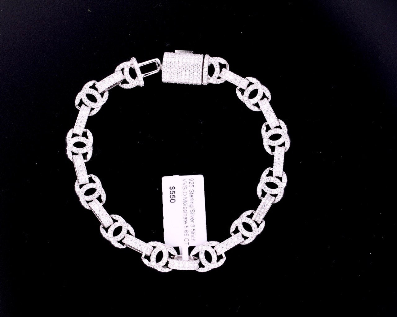 Sterling Silver Sleek Design Bracelet - 4.6mm, 5.65CT VVS Moissanite