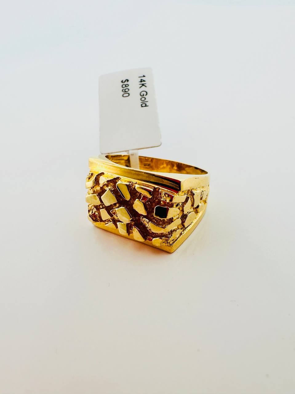 14K Gold Solid Nugget Ring - 14.5MM,