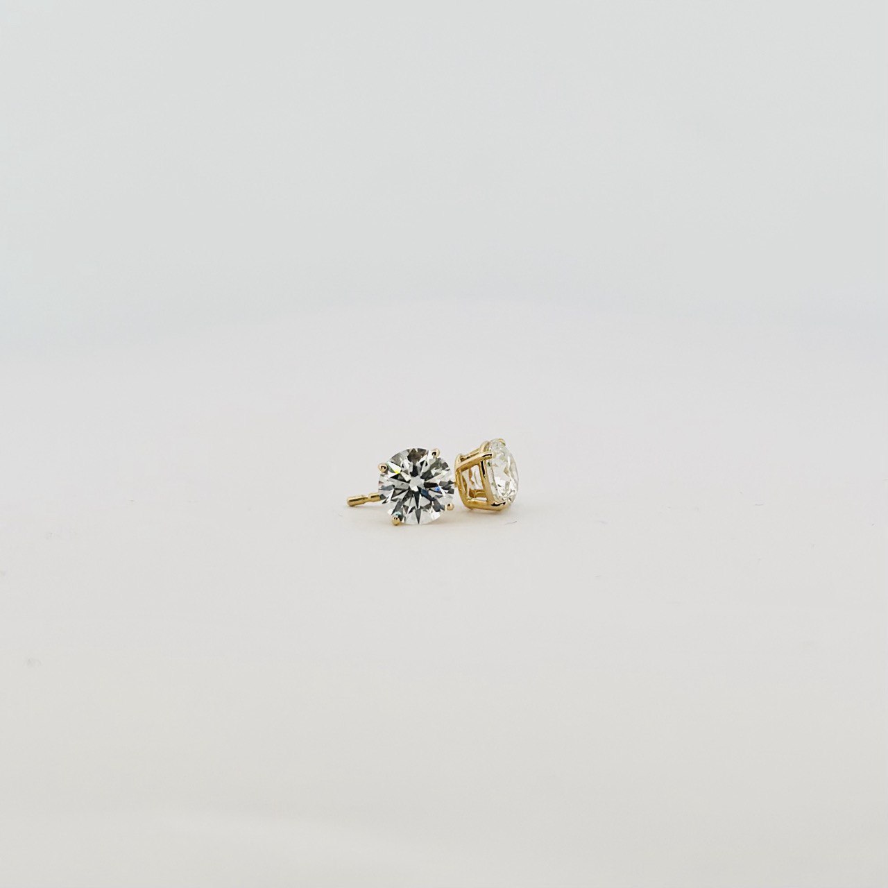 14K Yellow Gold Stud Earrings with 2.20 CTW Lab-Grown Diamonds