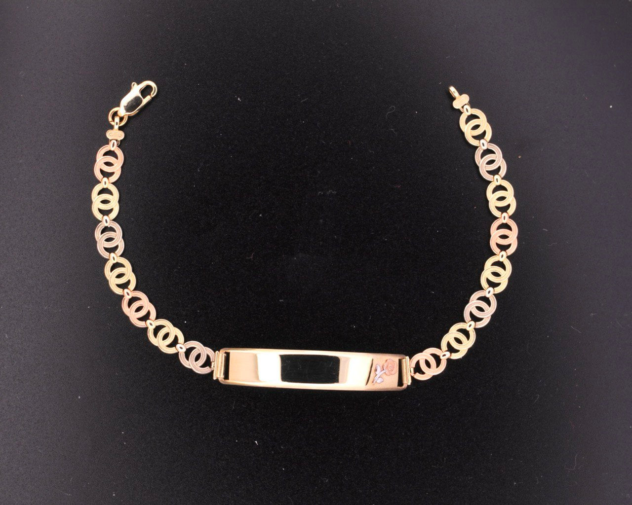 14K Women’s 3-Color Gold ID Bracelet - 8MM