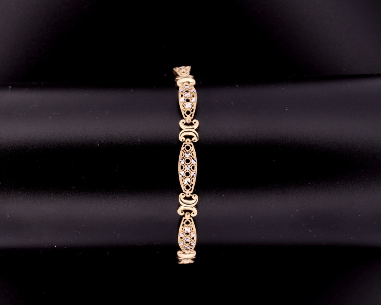 14K Fancy Dia-Cut Bracelet, 6.5MM