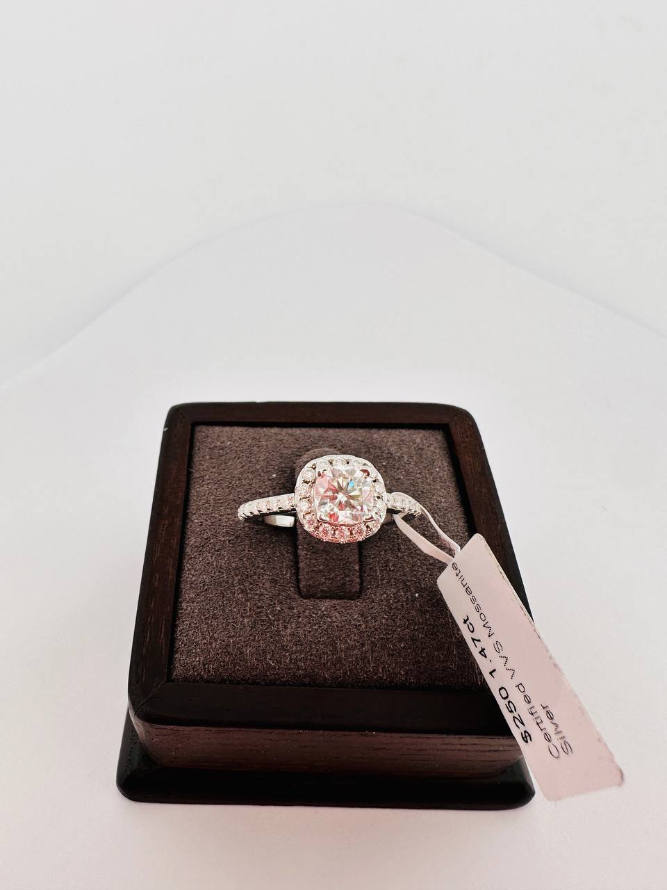 925 Sterling Silver 1ct VVS Moissanite Engagement Ring - 3