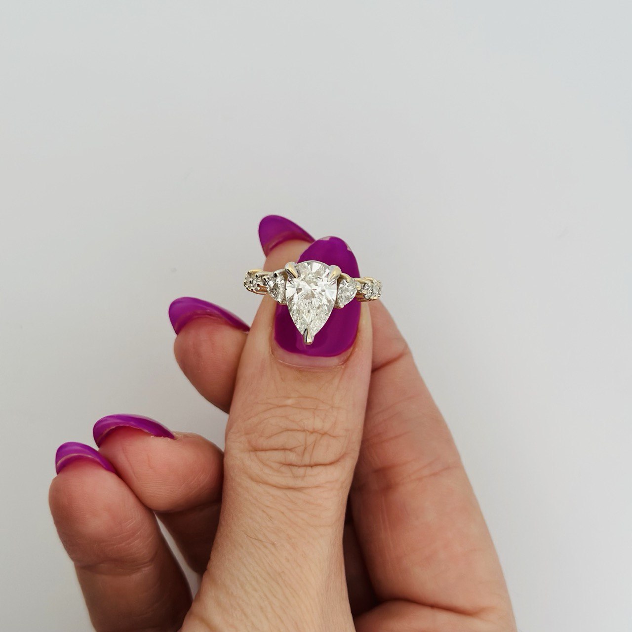 14K Yellow Gold Pear-Shaped Lab Grown Diamond Ring - 2.7CTW,