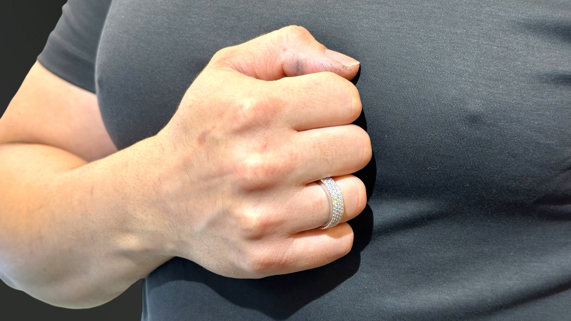 925 Sterling Silver VVS Moissanite Band