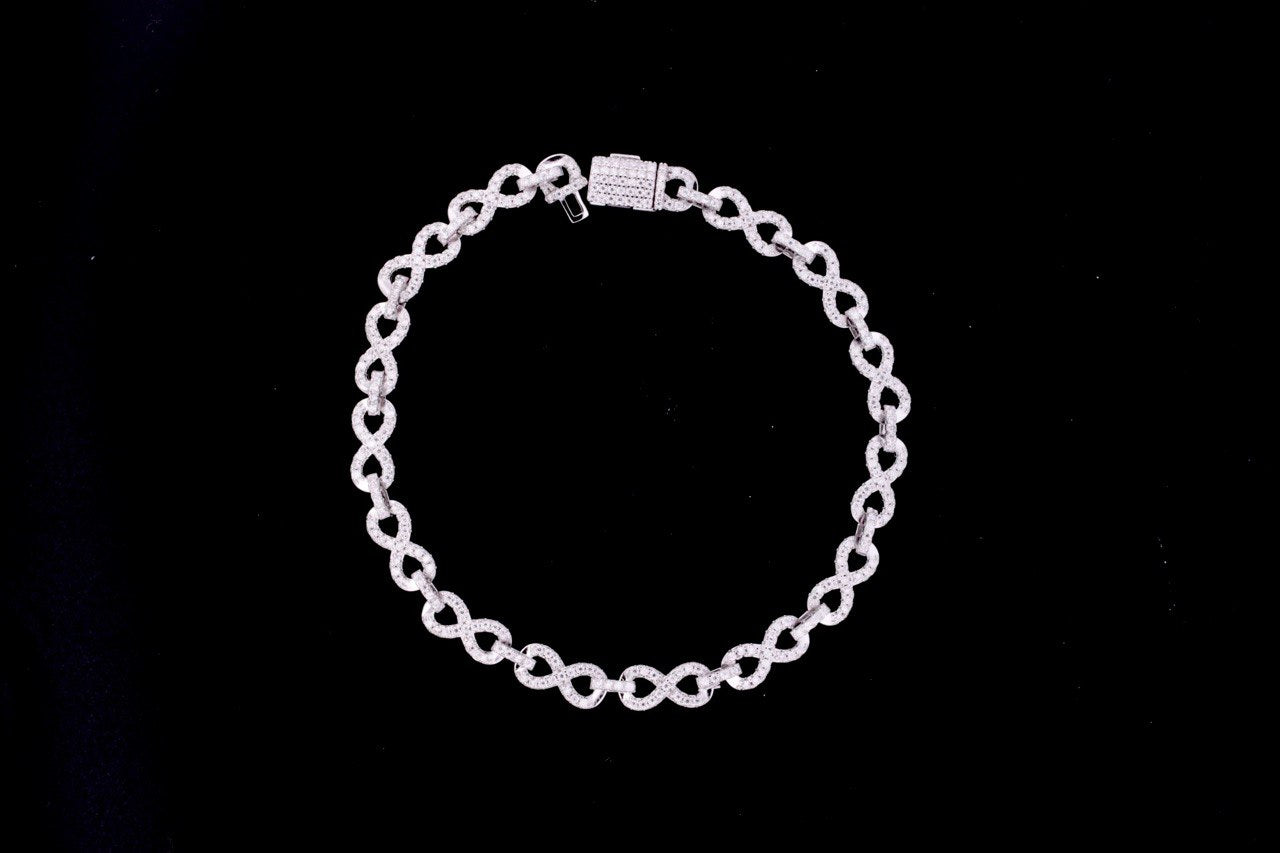 Sterling Silver Infinity Bracelet with 2.63WCT VVS-D Moissanite - 5.8MM