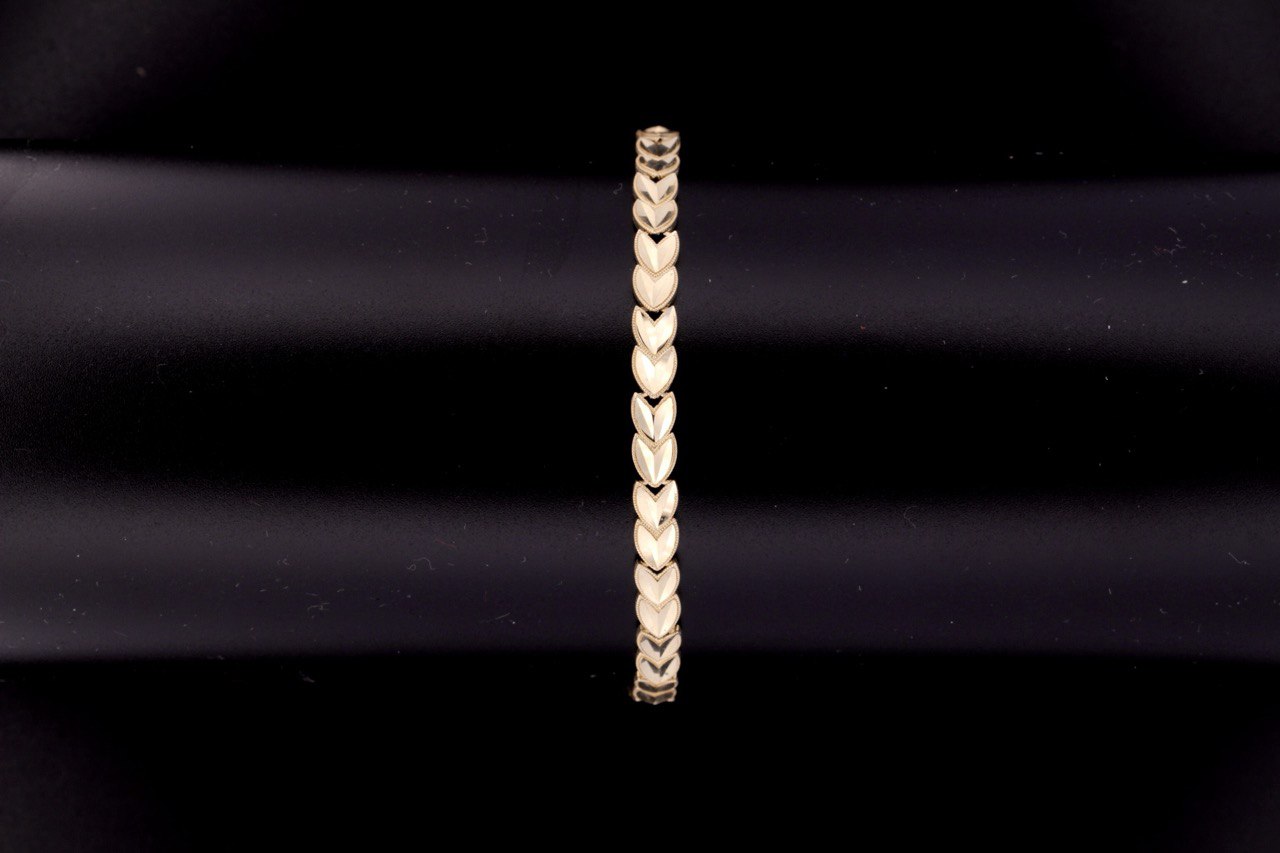 14K Yellow Gold Chevron Bracelet - 4.7MM