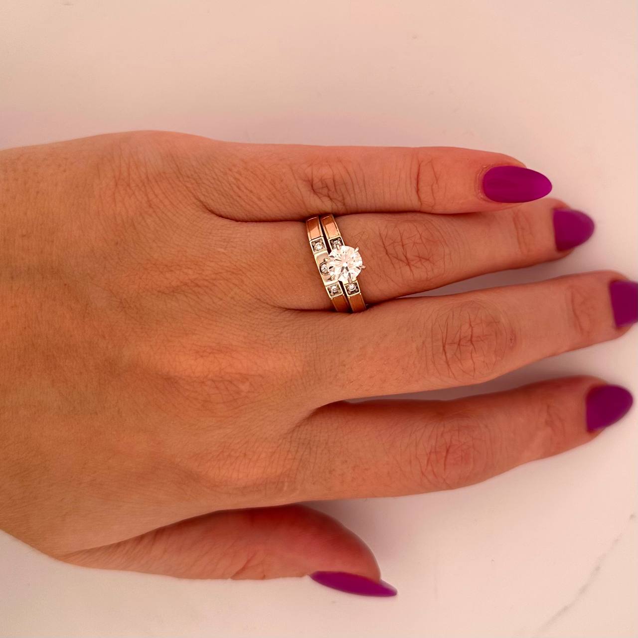 14K Yellow Gold Band with Natural Diamonds