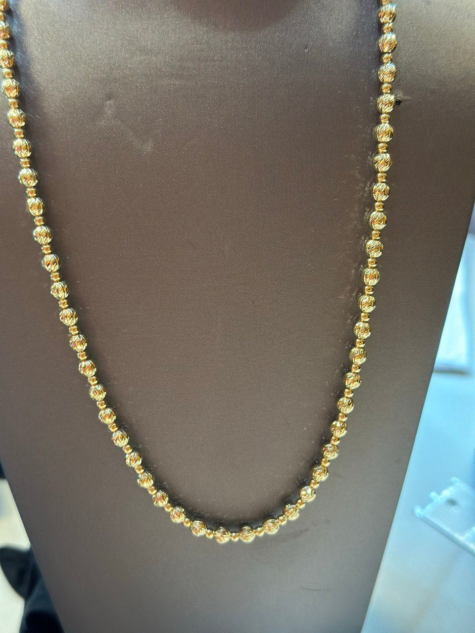 14K Round Diamond Cut Chain