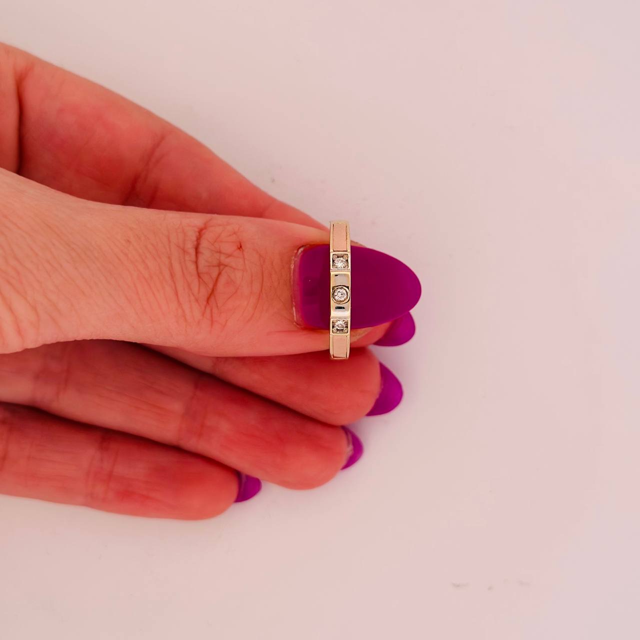 14K Yellow Gold Band with Natural Diamonds