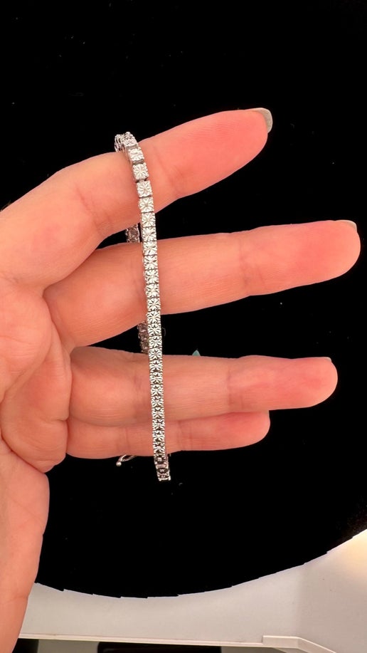 Sterling Silver 3.5mm Tennis Bracelet with SI Diamond, 0.18 Carats,