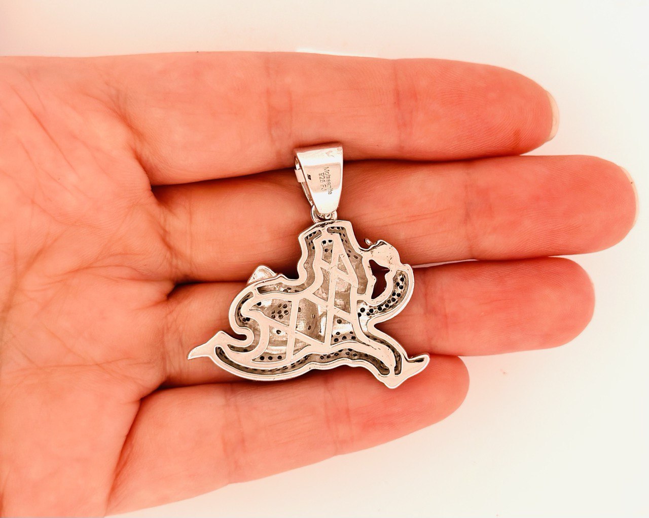 Sterling Silver VVS Moissanite Monopoly Pendant - 1.88 Carat