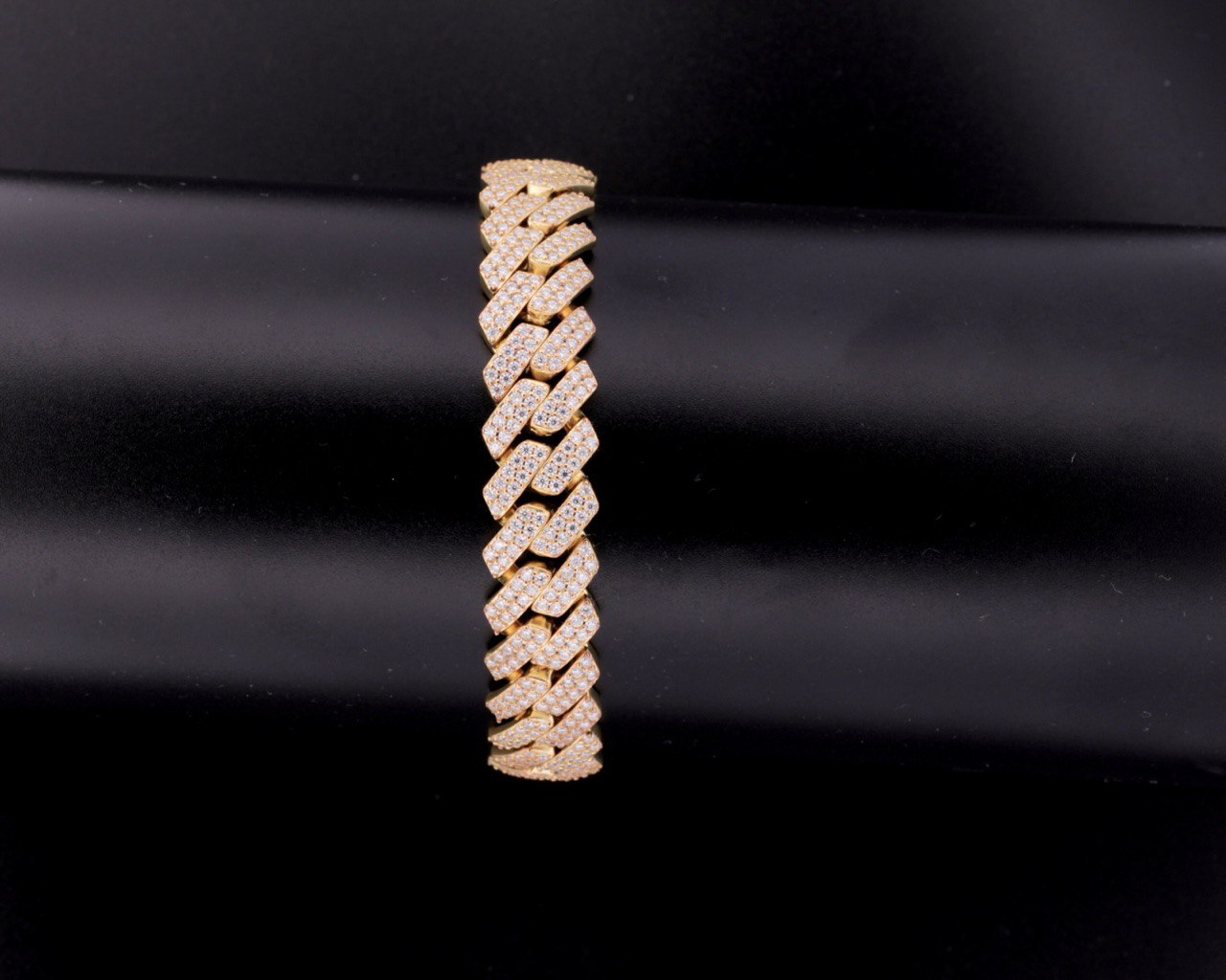 Sterling Silver Solid Miami Cuban Bracelet - 12mm, 8.33CT VVS Moissanite