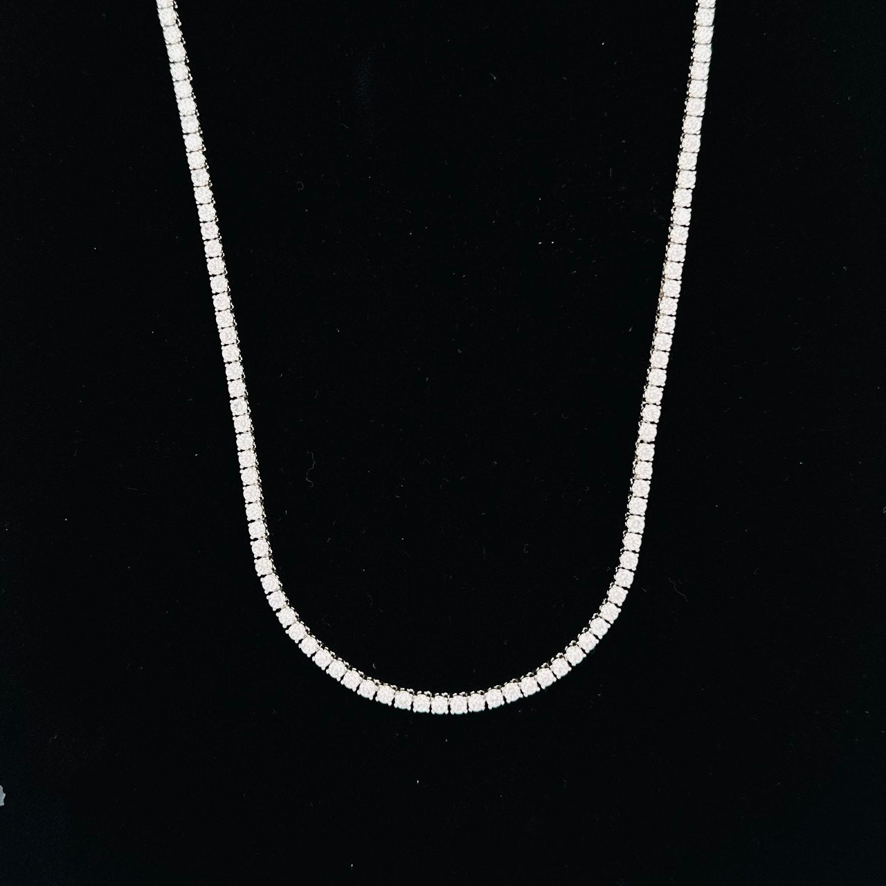 925 Sterling Silver Chain Necklace with VVS Moissanite Stones