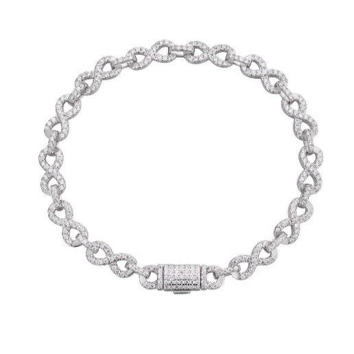 Sterling Silver Infinity Bracelet with 2.63WCT VVS-D Moissanite - 5.8MM