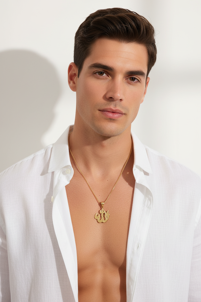 10K Yellow Gold Allah Pendant