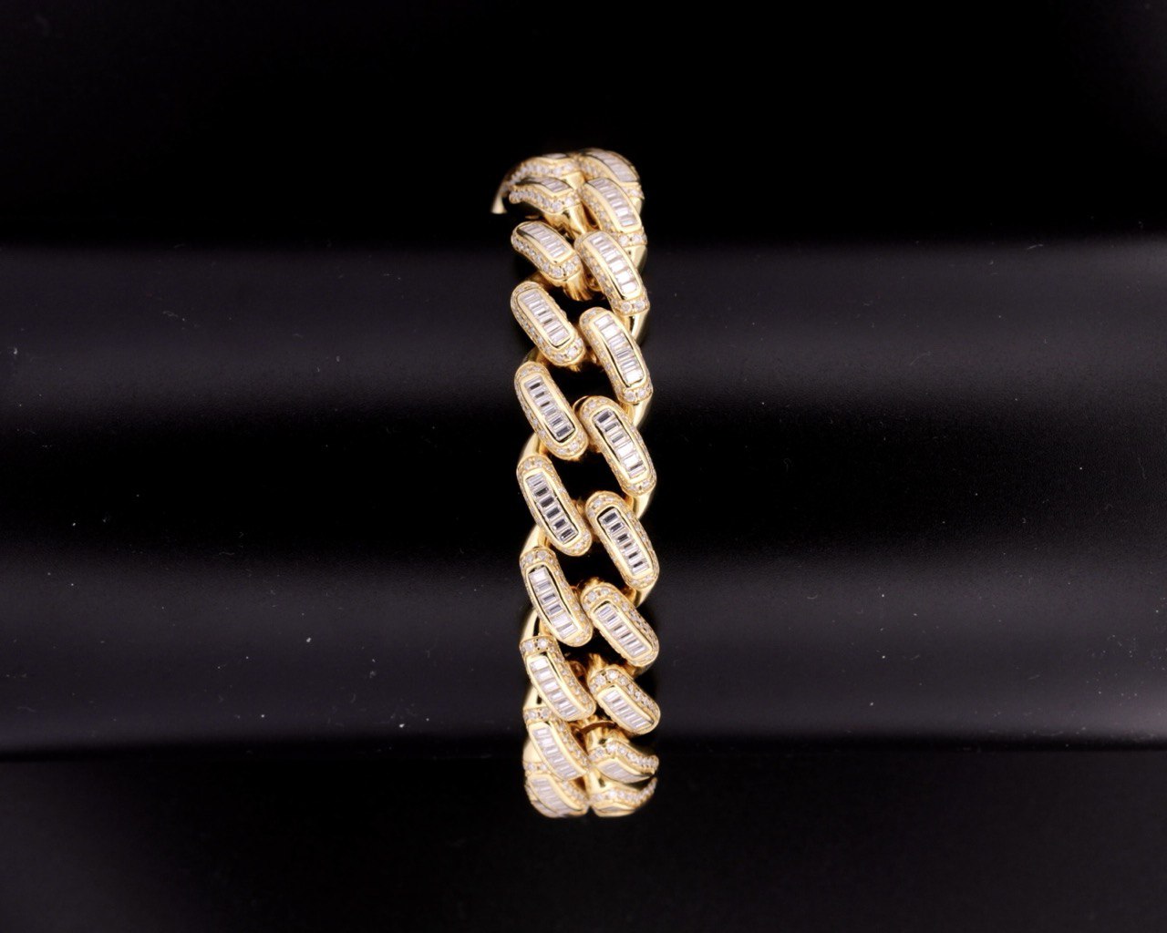 Sterling Silver Solid Miami Cuban Bracelet - 16mm, 19.65CT VVS Moissanite