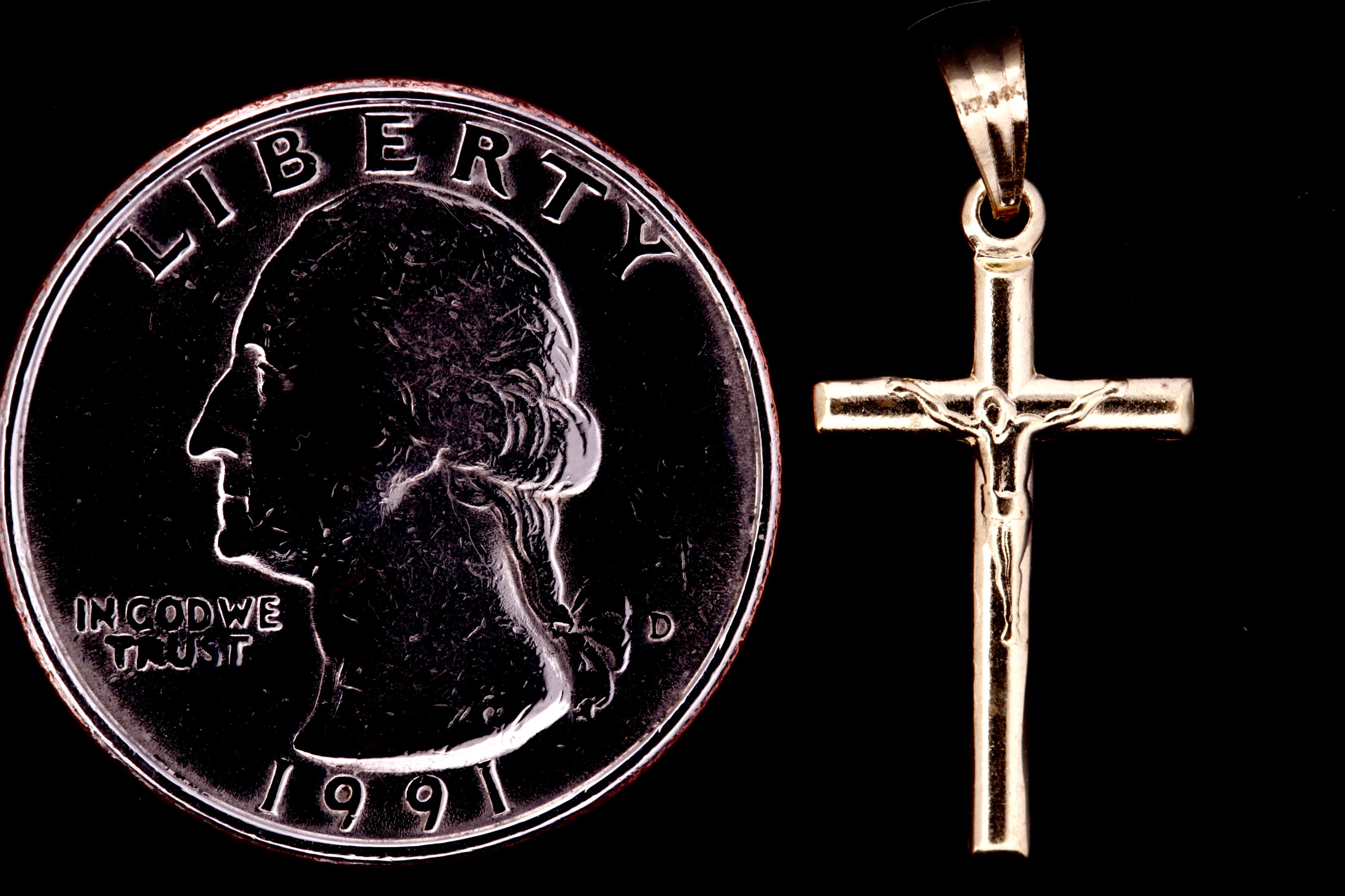 14K Gold Crucifix Pendant  - 3