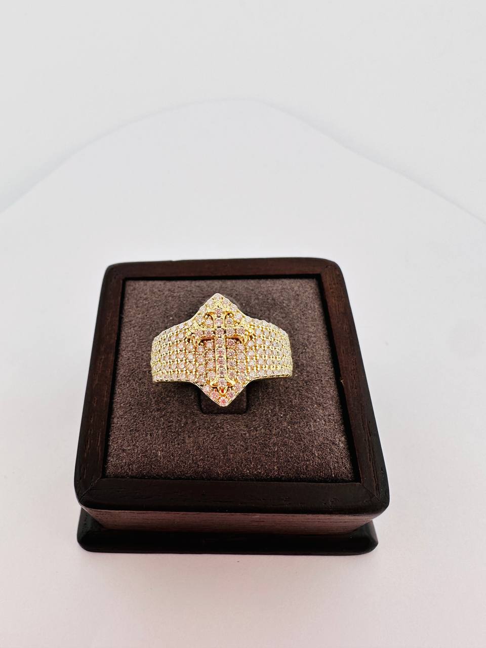 925 Sterling Silver VVS Moissanite Cross Ring