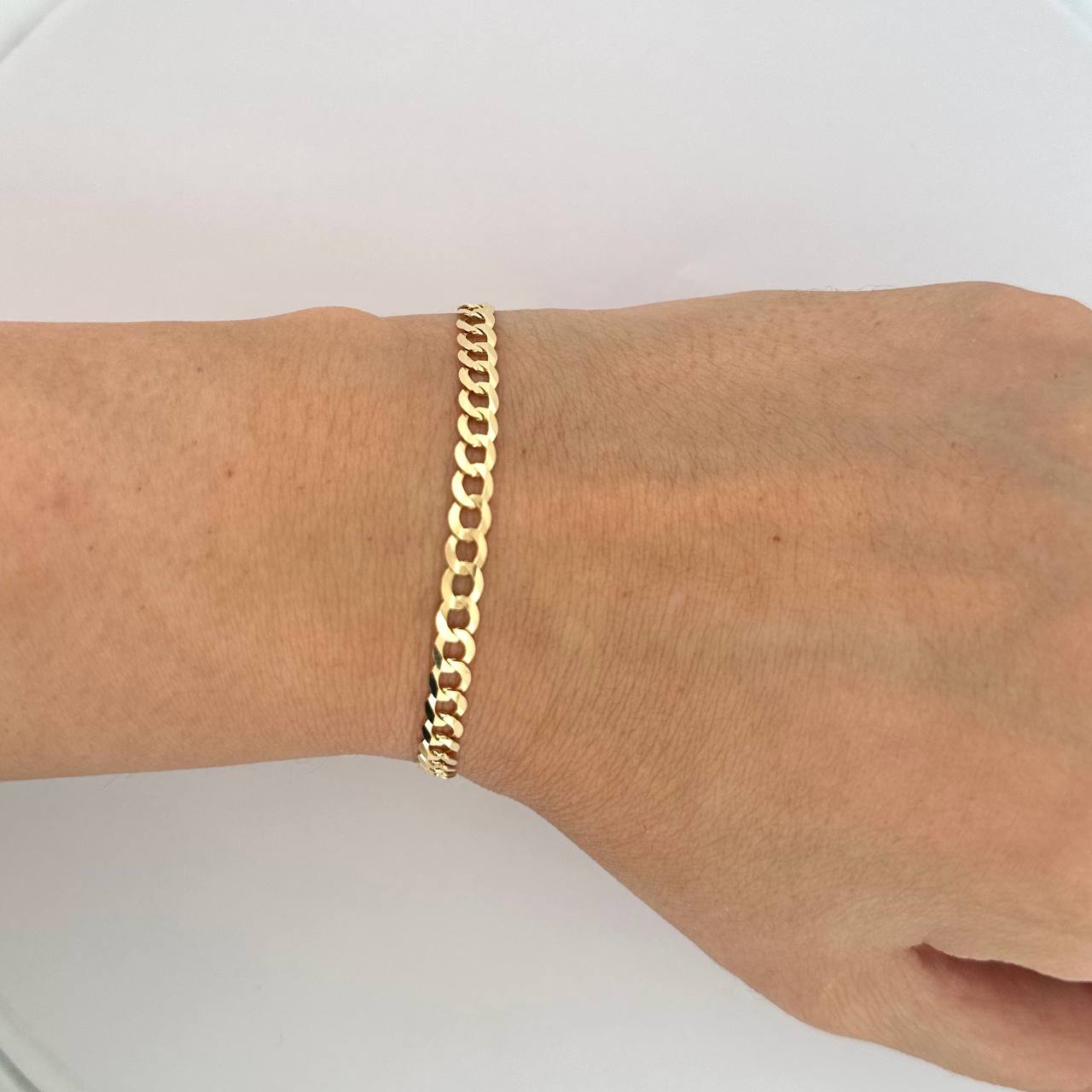 14K Yellow Gold Solid Cuban Bracelet - 4.7MM,