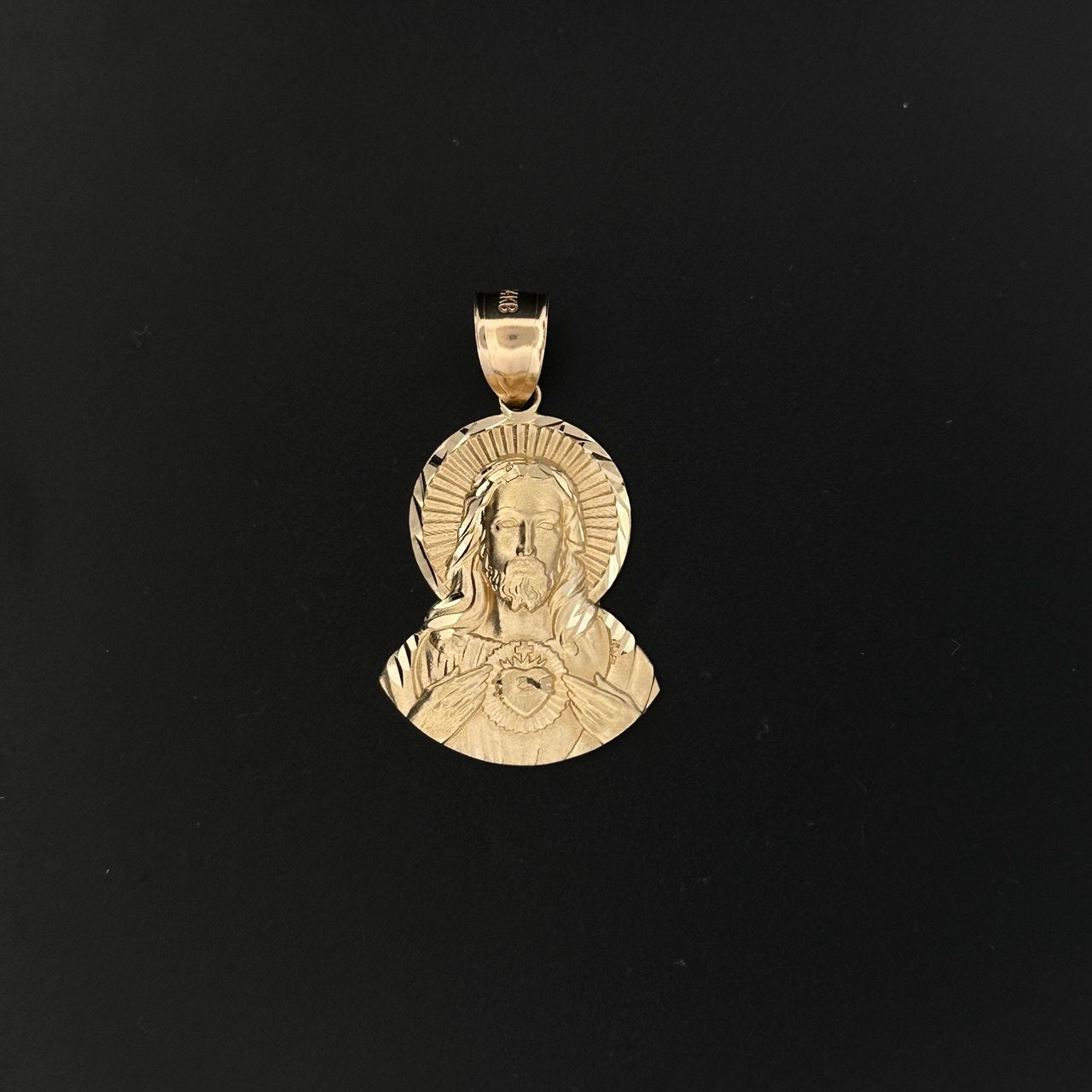 14K Gold Sacred Heart of Jesus Pendant