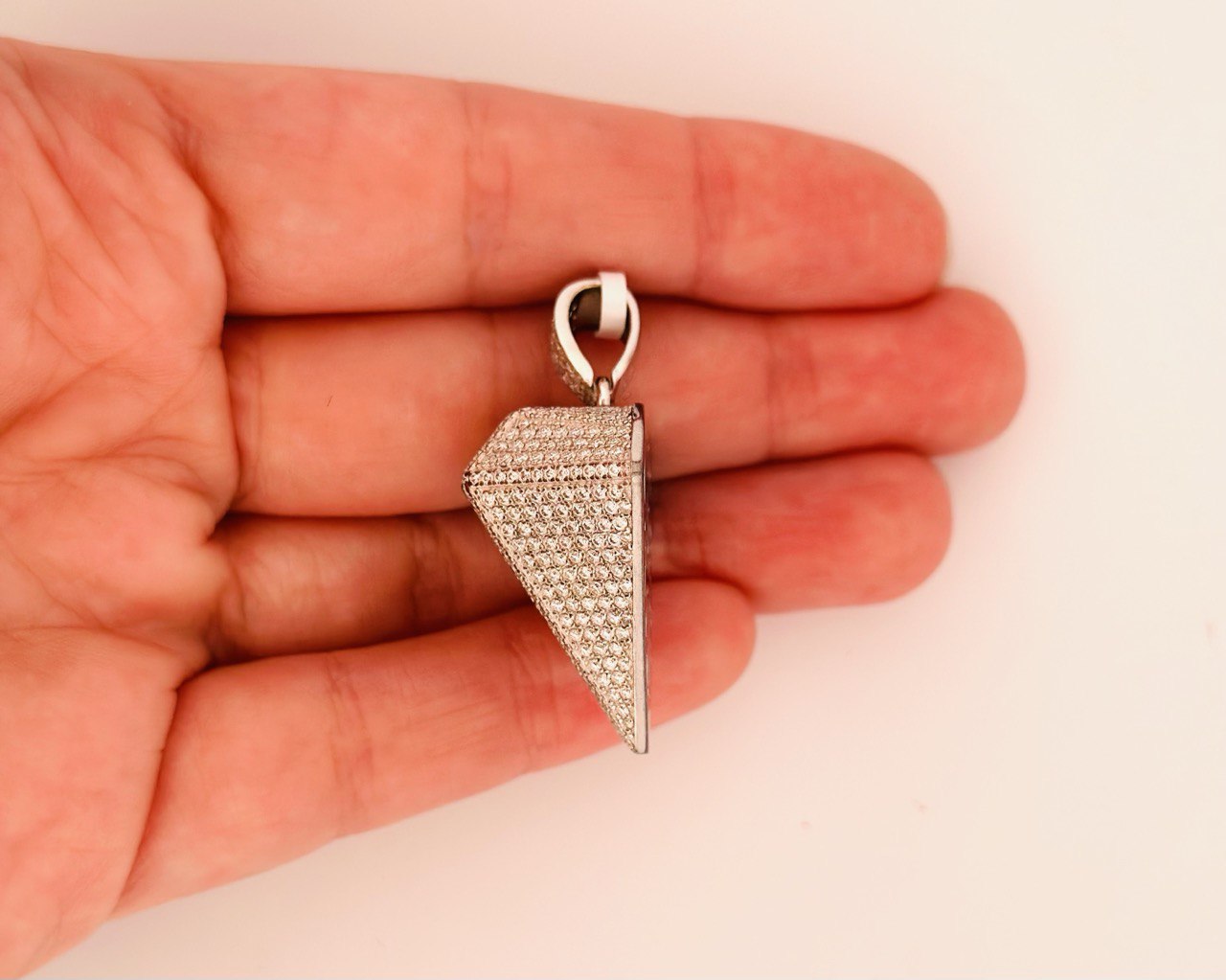 Sterling Silver VVS Moissanite- Diamond shape Pendant