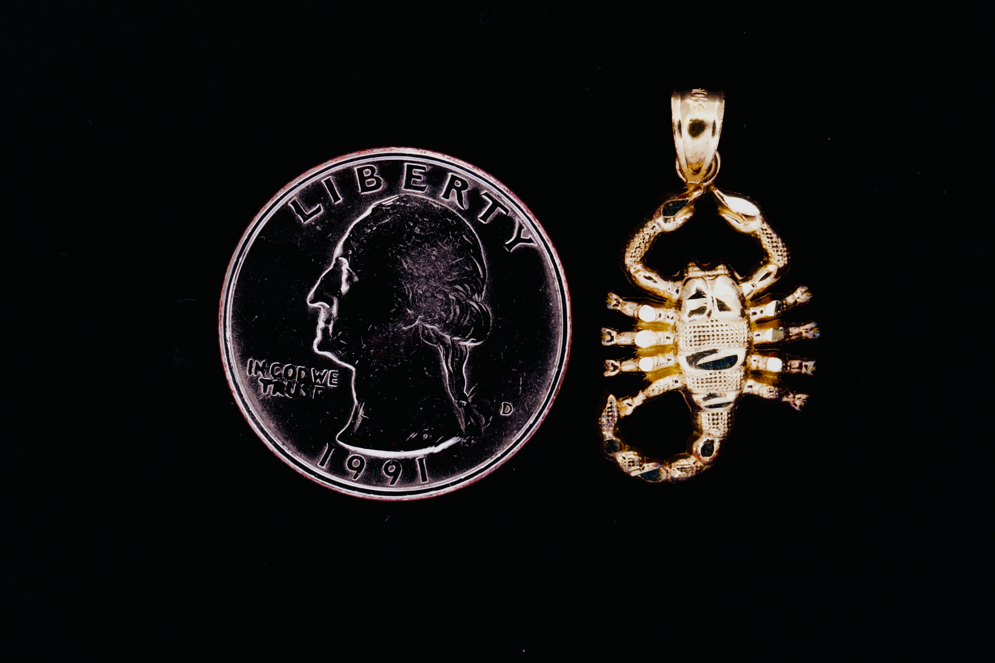 10K Gold Scorpion Pendant