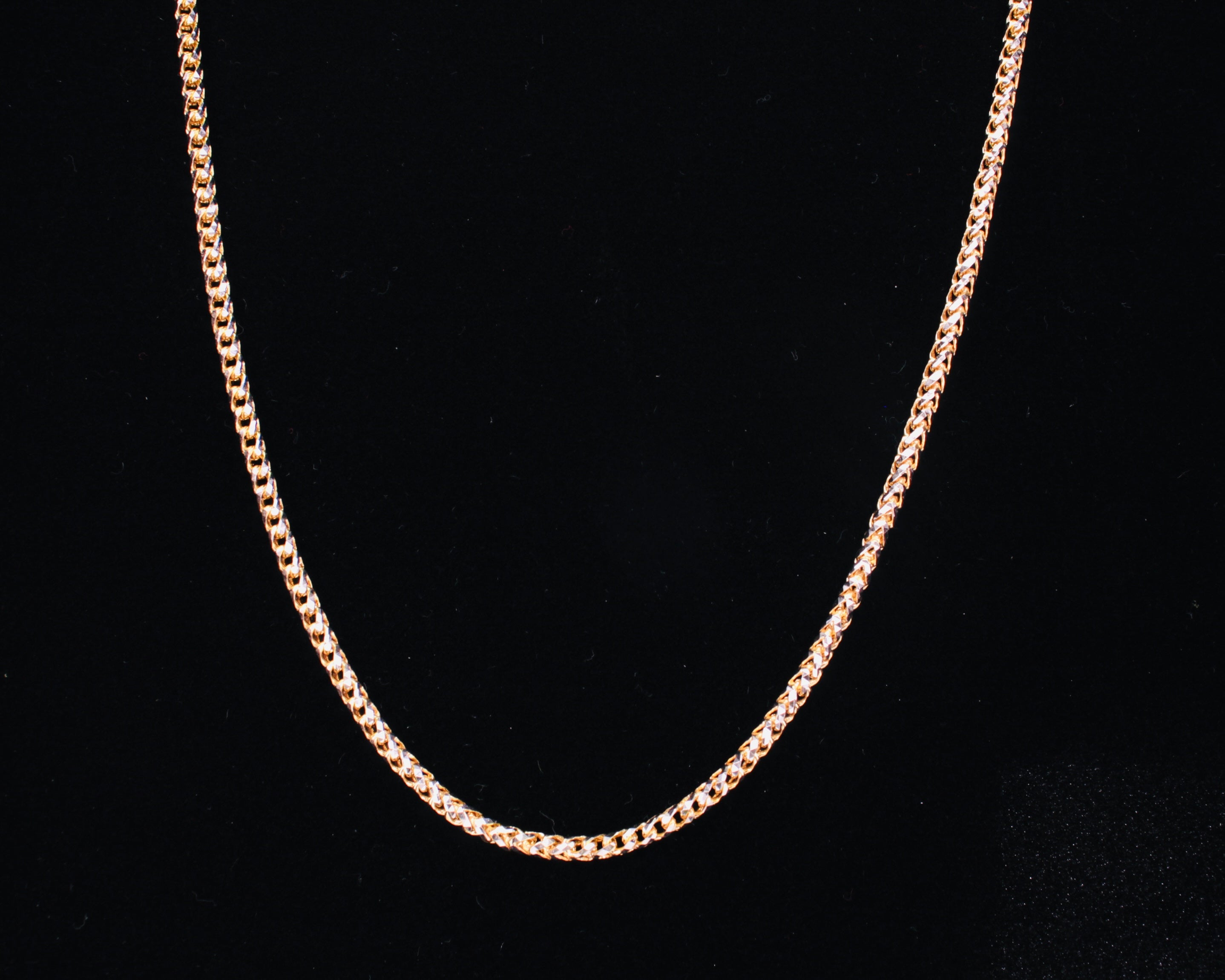 10K Solid Yellow Gold Franco Chain - Diamond Cut - 3MM