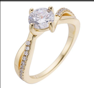 925 Sterling Silver Twisted Solitaire Ring with VVS Moissanite, 1.32ctw