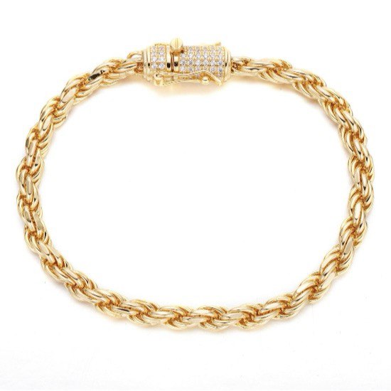 925 Sterling Silver Moissanite Rope Bracelet