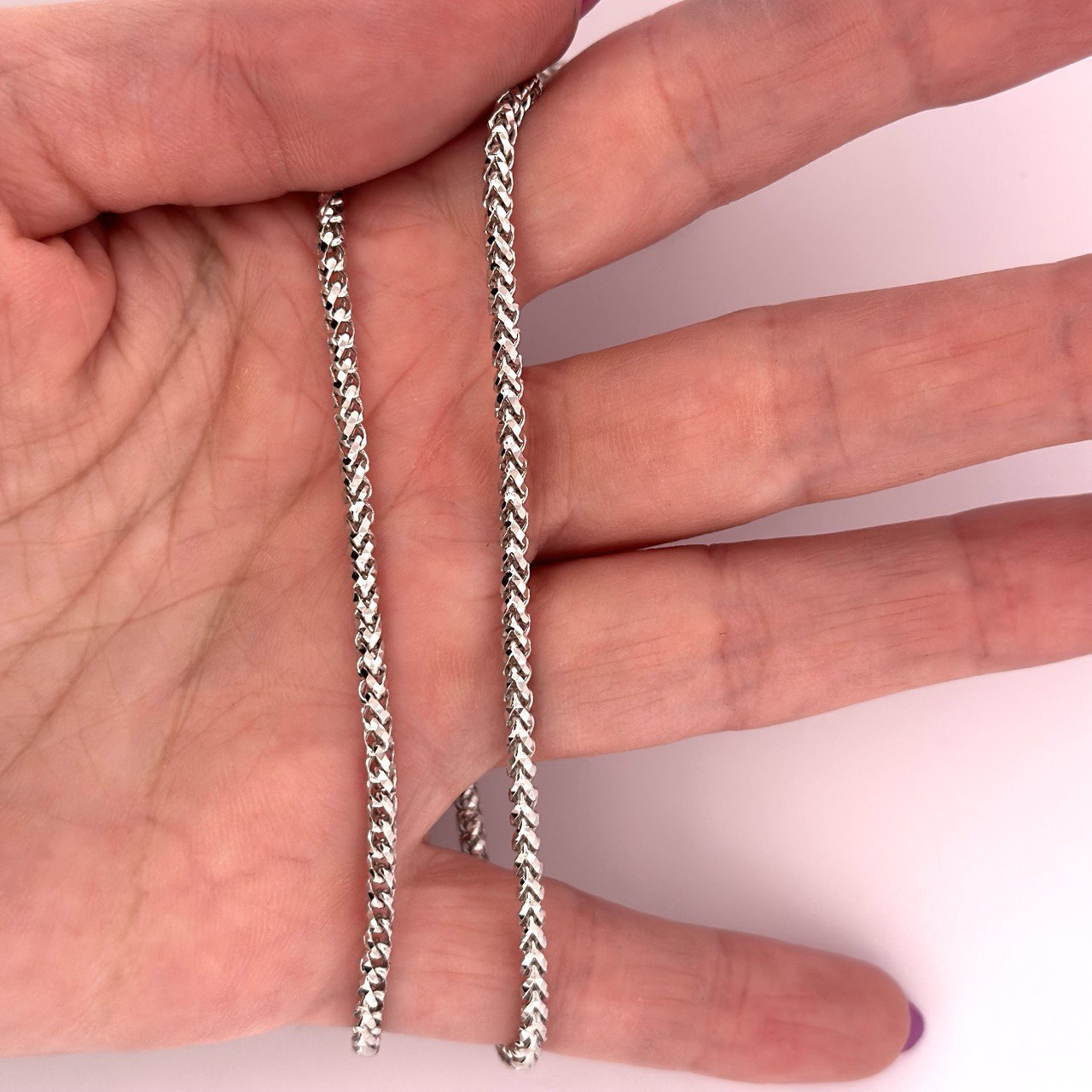 14K White Gold Solid Franco Chain - 2.3MM