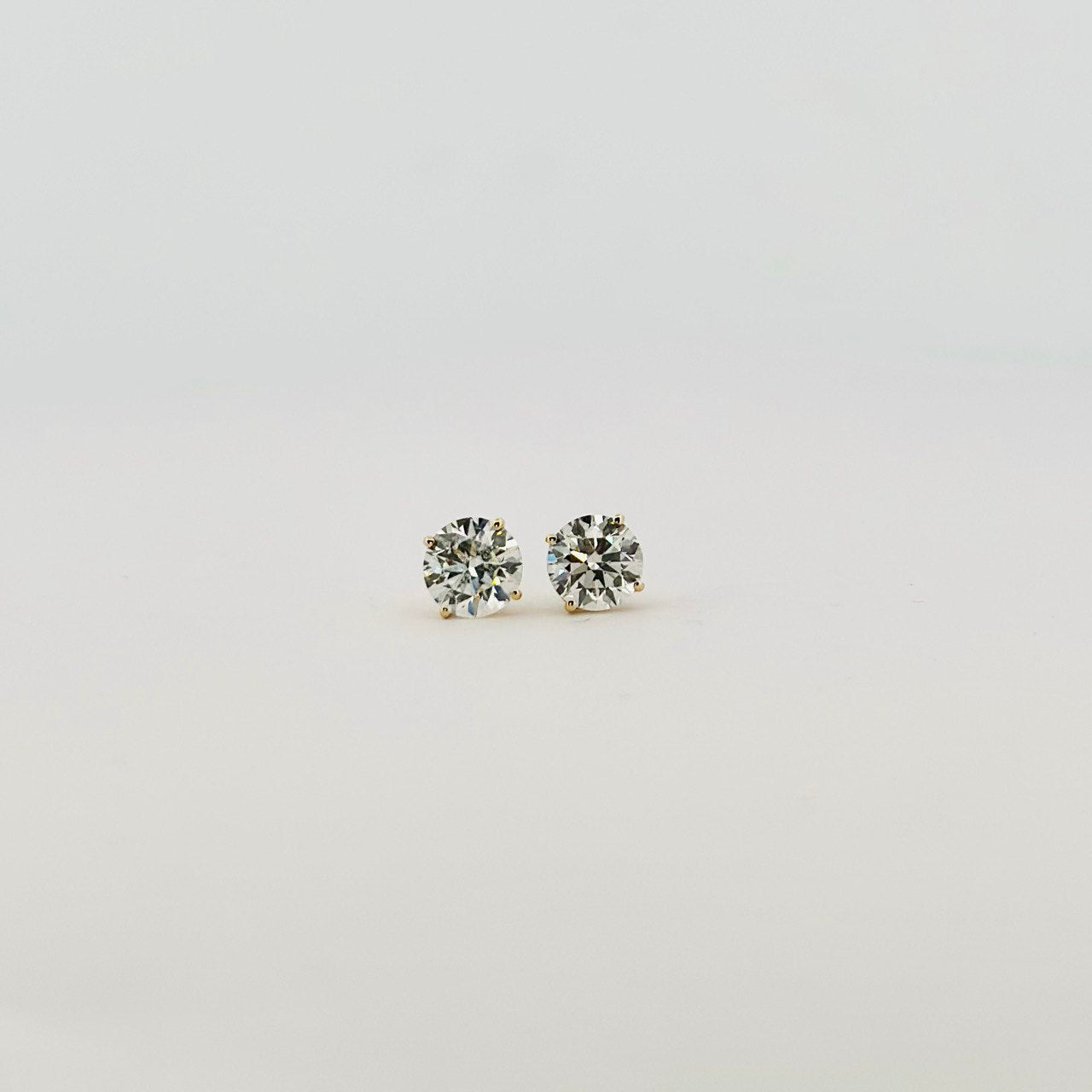 14K Yellow Gold Stud Earrings with 2.20 CTW Lab-Grown Diamonds