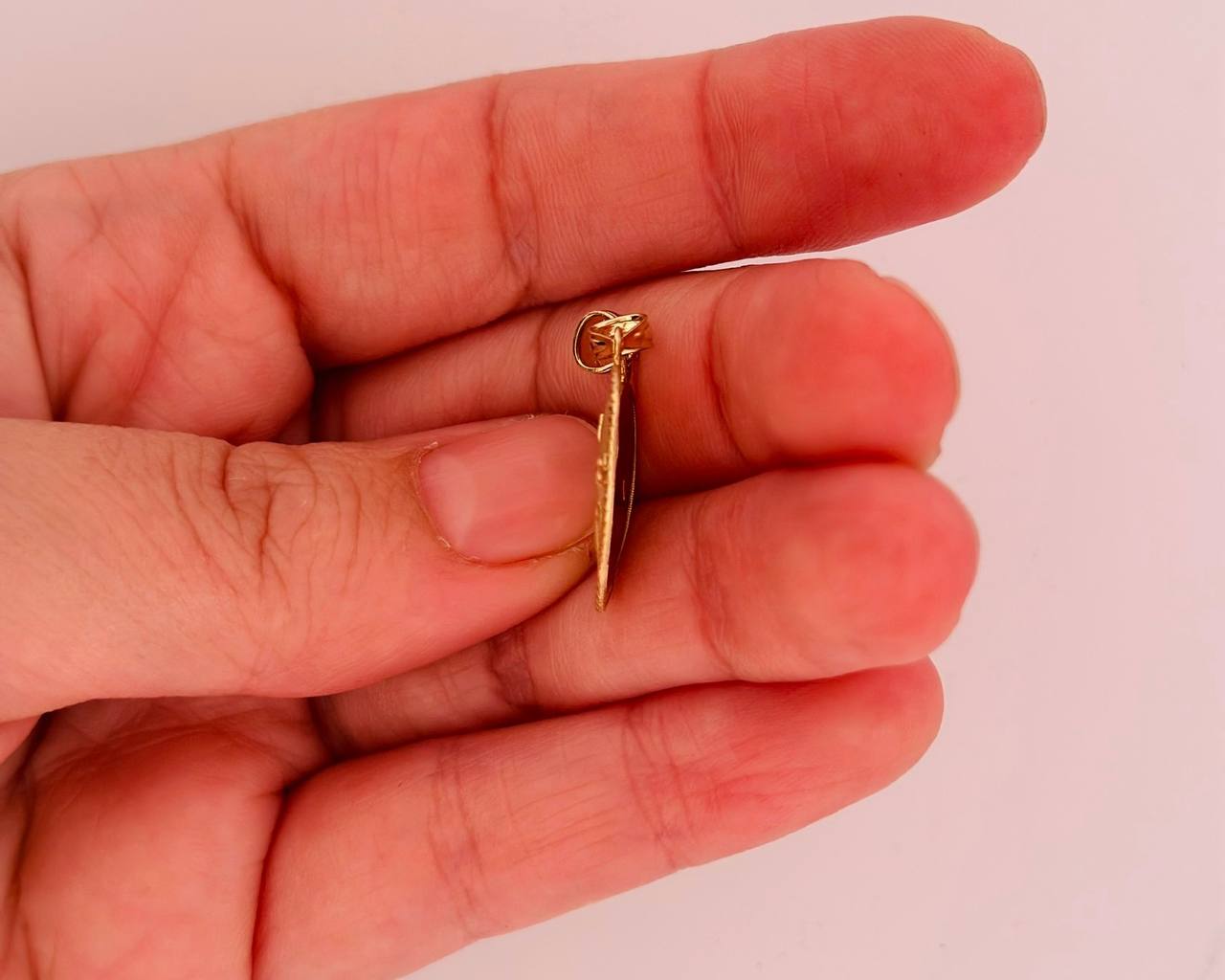 14K Gold Split Heart Pendant