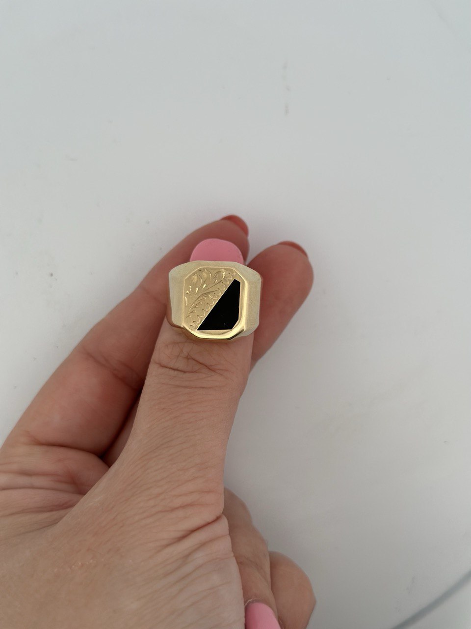 14K Gold Onyx Ring