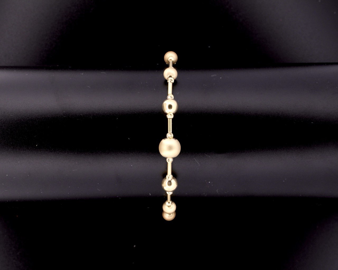 14K Yellow Gold Fancy Bead Bracelet