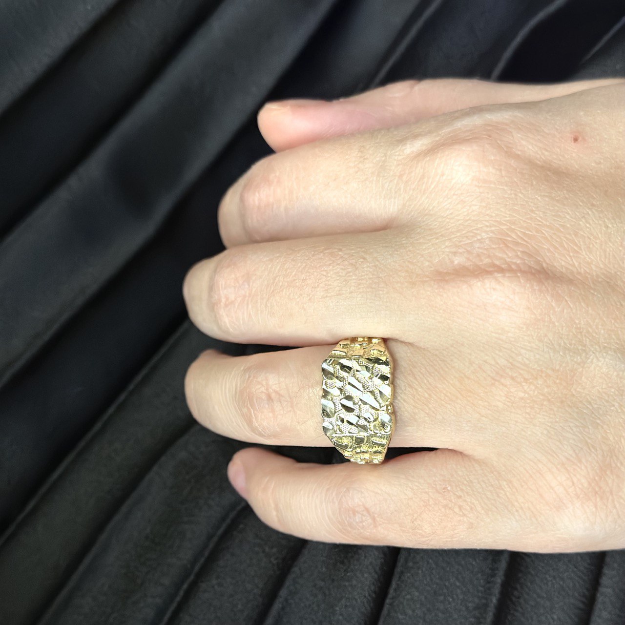 14K Gold Nugget Ring - 12.5MM