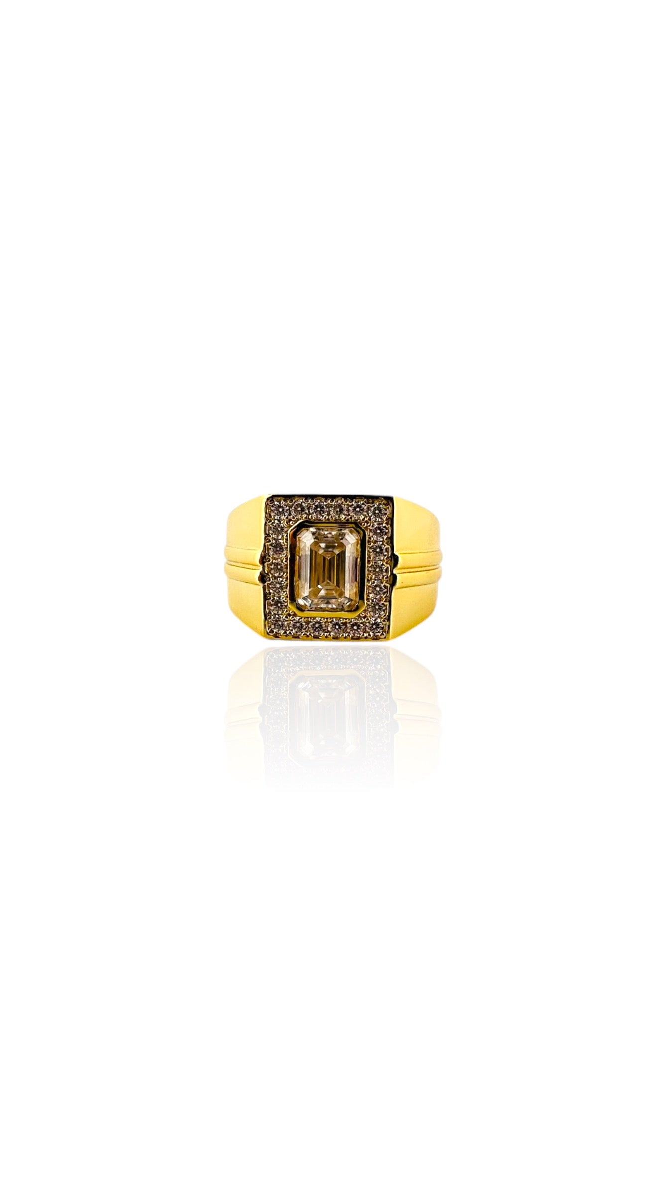 925 Sterling Silver VVS Moissanite Emerald Cut Ring - 3