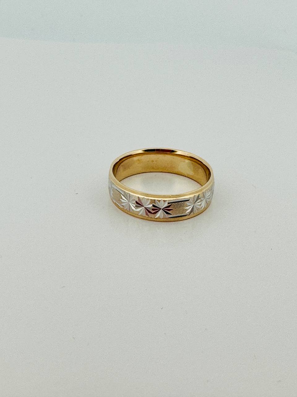 14K Solid Band with Design - 4