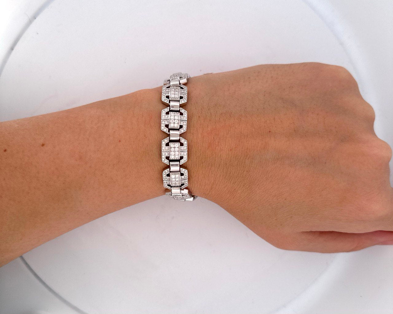Sterling Silver New Style Bracelet - 12mm, 7.74CT VVS Moissanite,