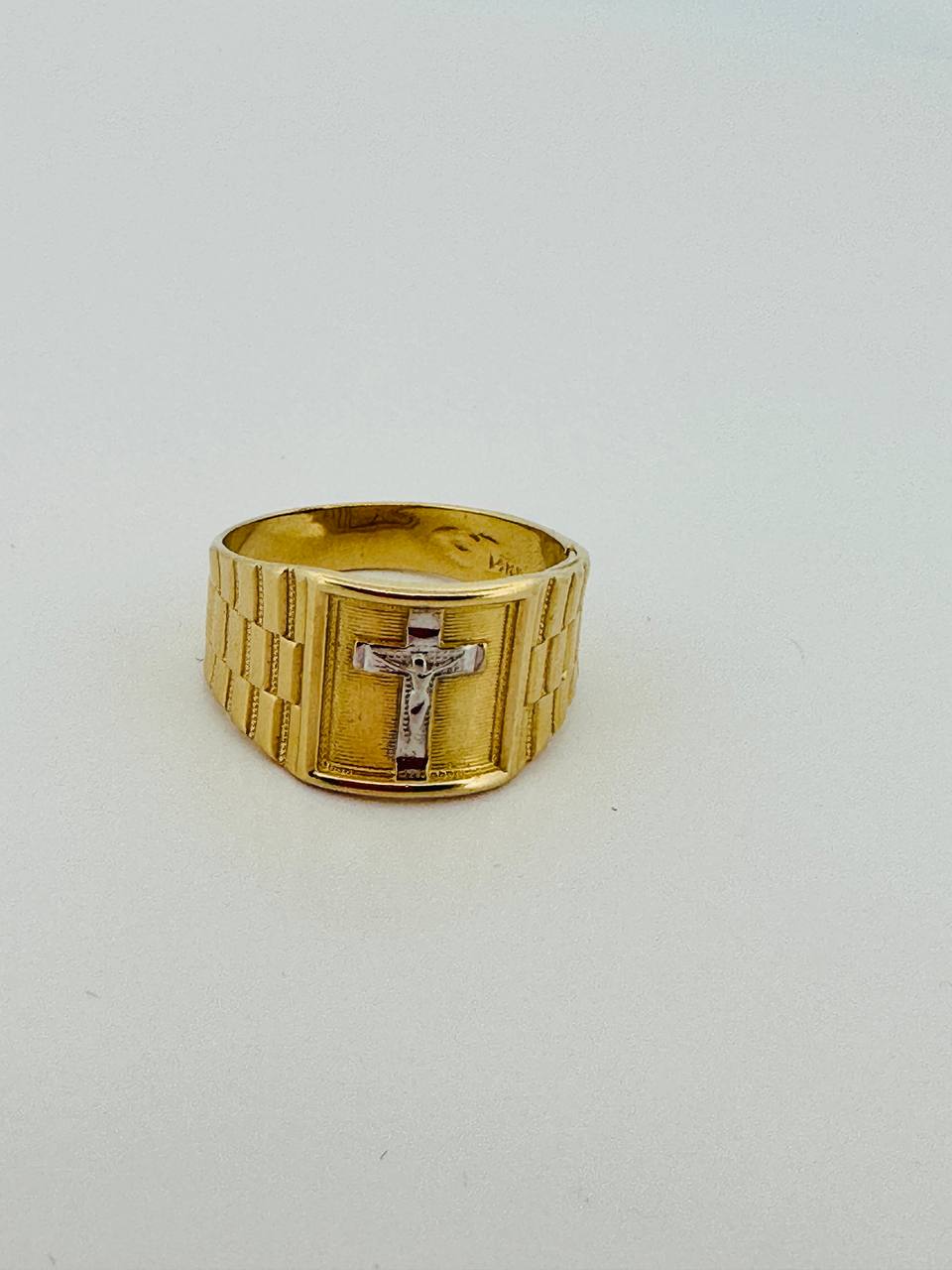 14K Solid Crucifix Ring