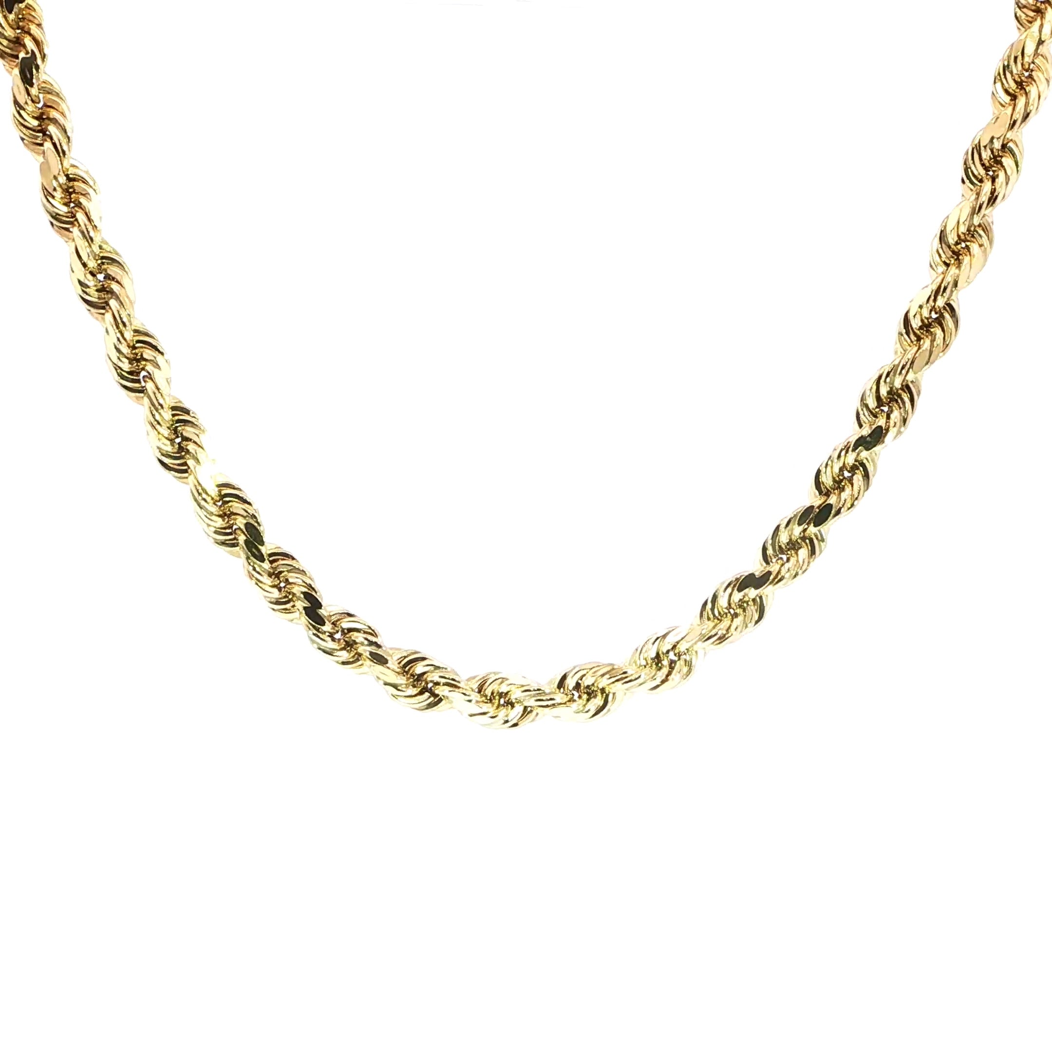 Statement 10K Yellow Gold Diamond-Cut Rope Chain Necklace.