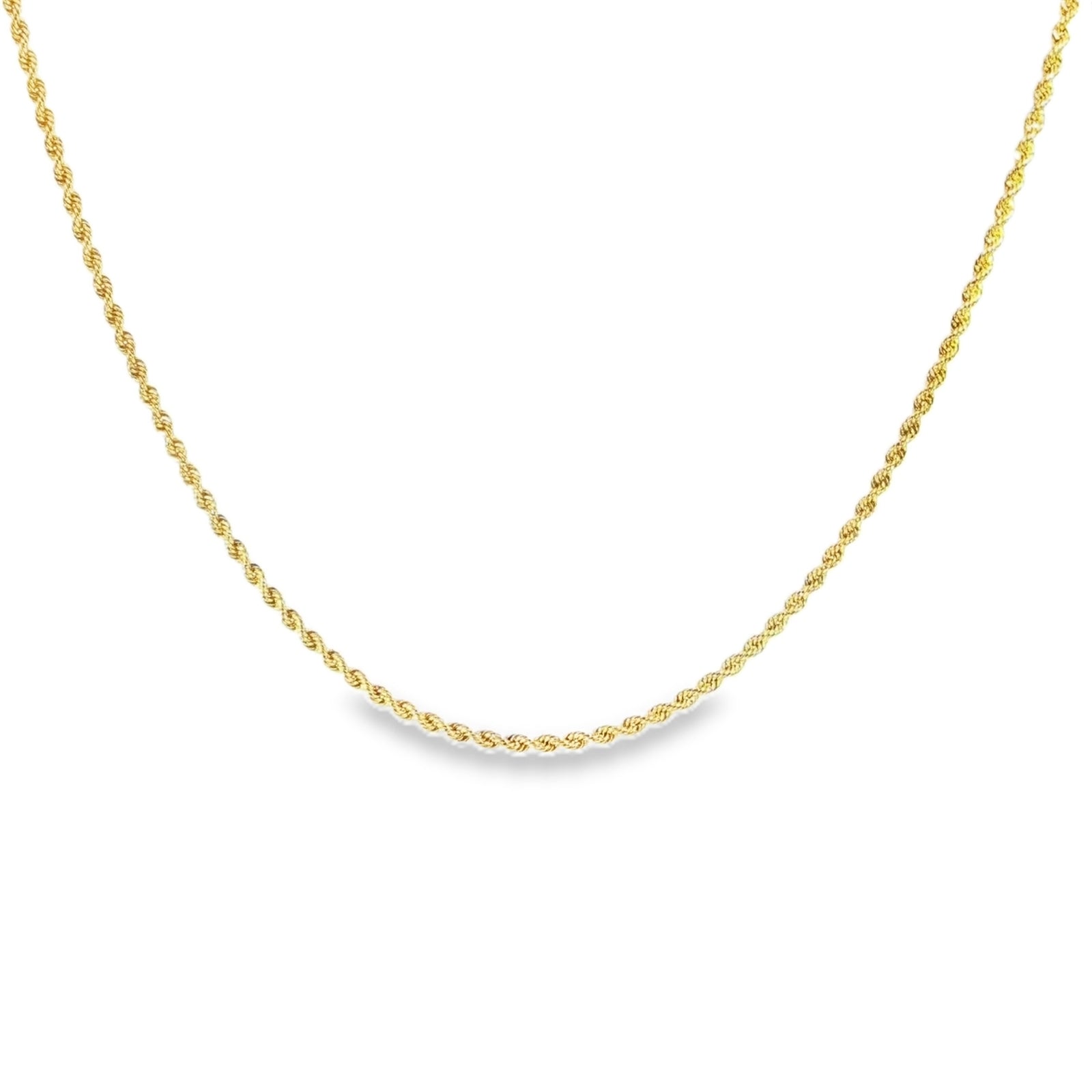 Classic Diamond-Cut Rope Necklace Crafted In 10K Yellow Gold.