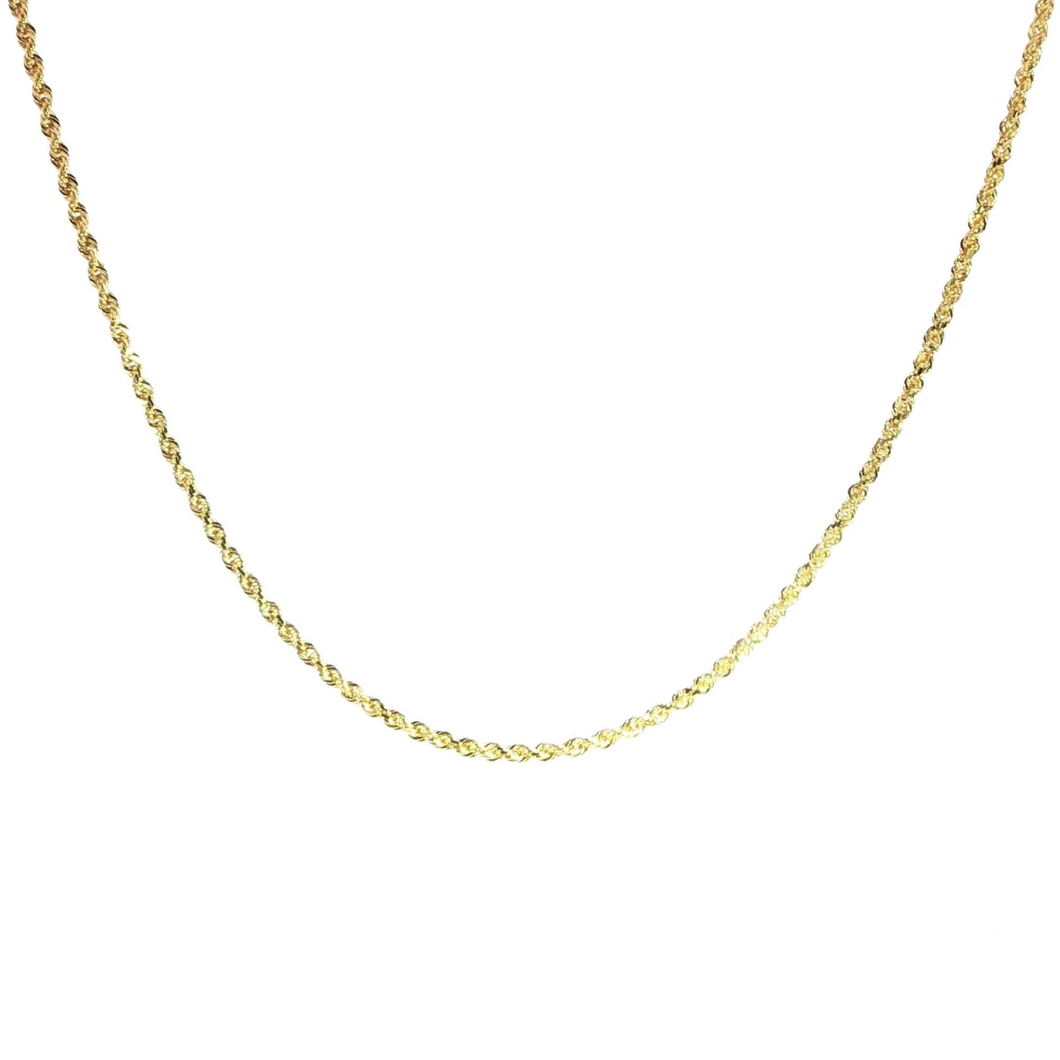 Classic 14K Yellow Gold Diamond-Cut Rope Necklace