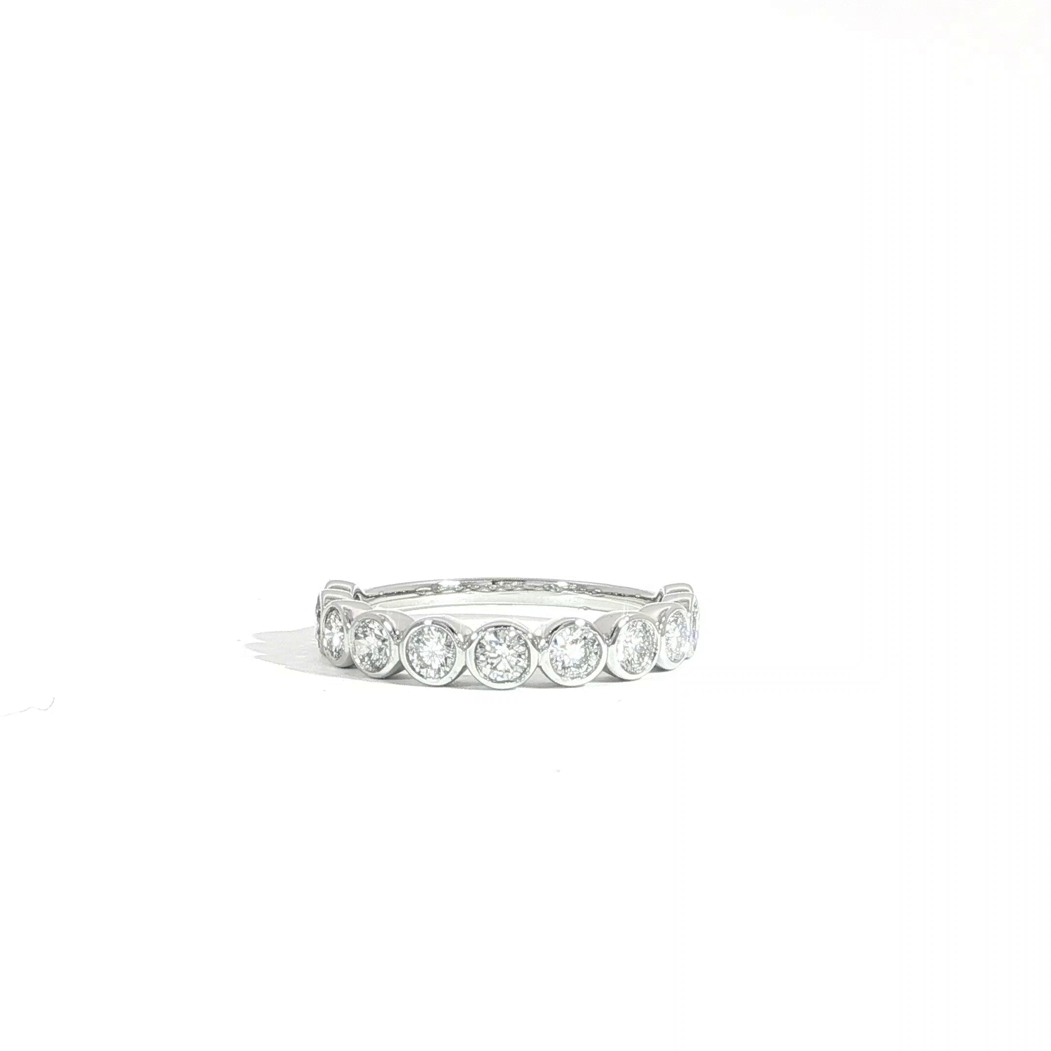 14k white gold white modern bezel diamond band video