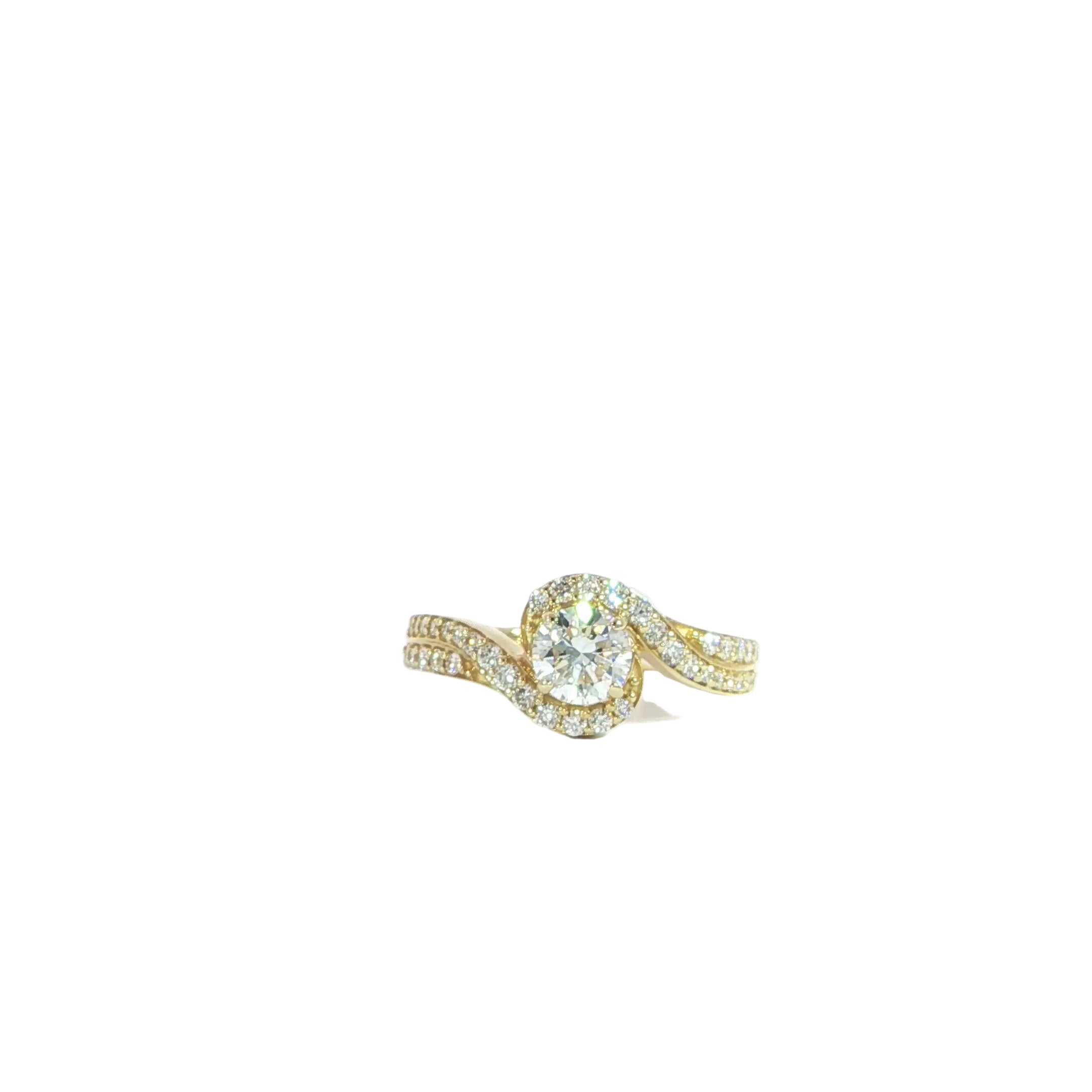 Video of bypass-style engagement ring with round center stone