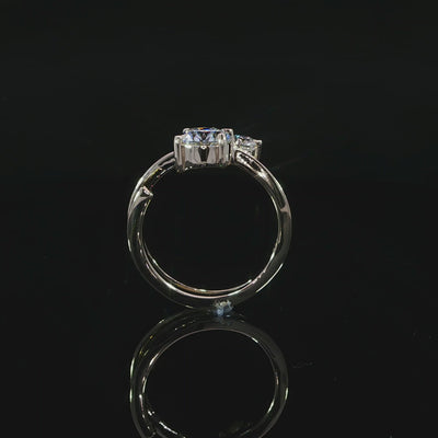 Video of 14k yellow gold two stone open band ring