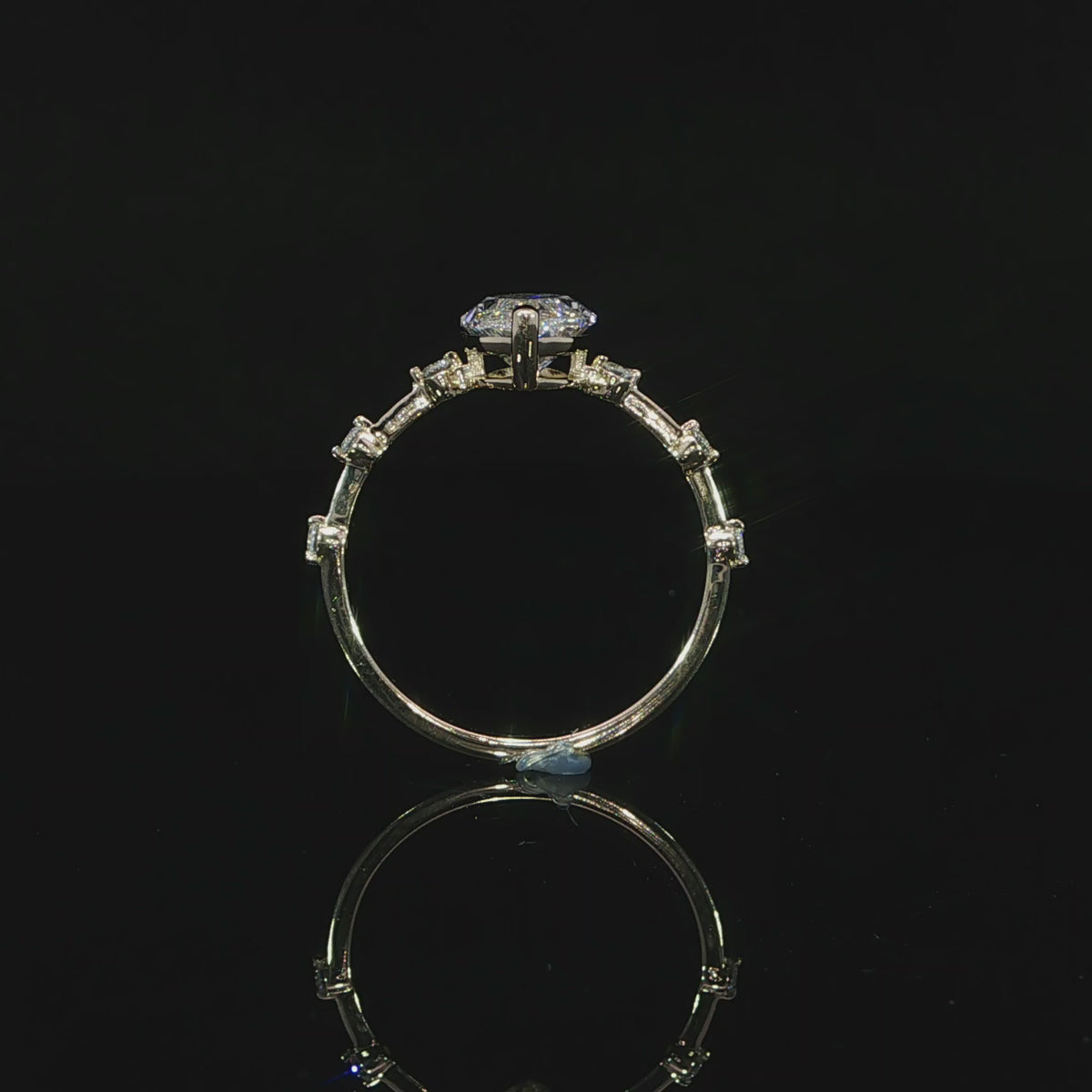 14K gold marquise ring with lab grown E VS1 diamond