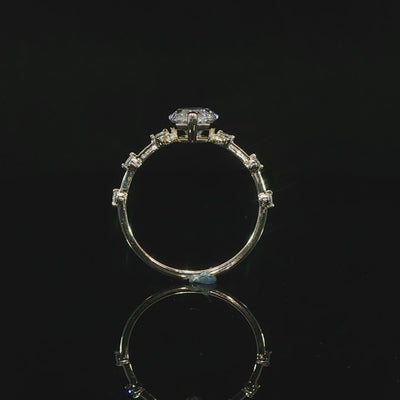 14K gold marquise ring with lab grown E VS1 diamond